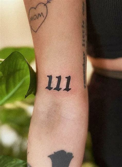 111 angel number tattoo|Angel number 111 tattoo